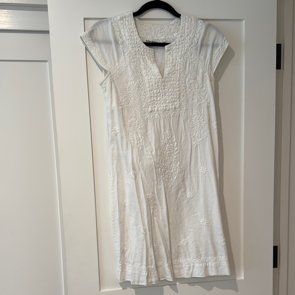 White Embroidered Women's Roller Rabbit dress